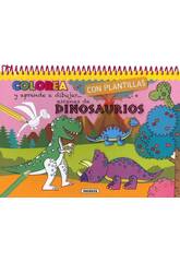 Colorea y Aprende a Dibujar Con Plantillas Dinosaurios Susaeta S3396002