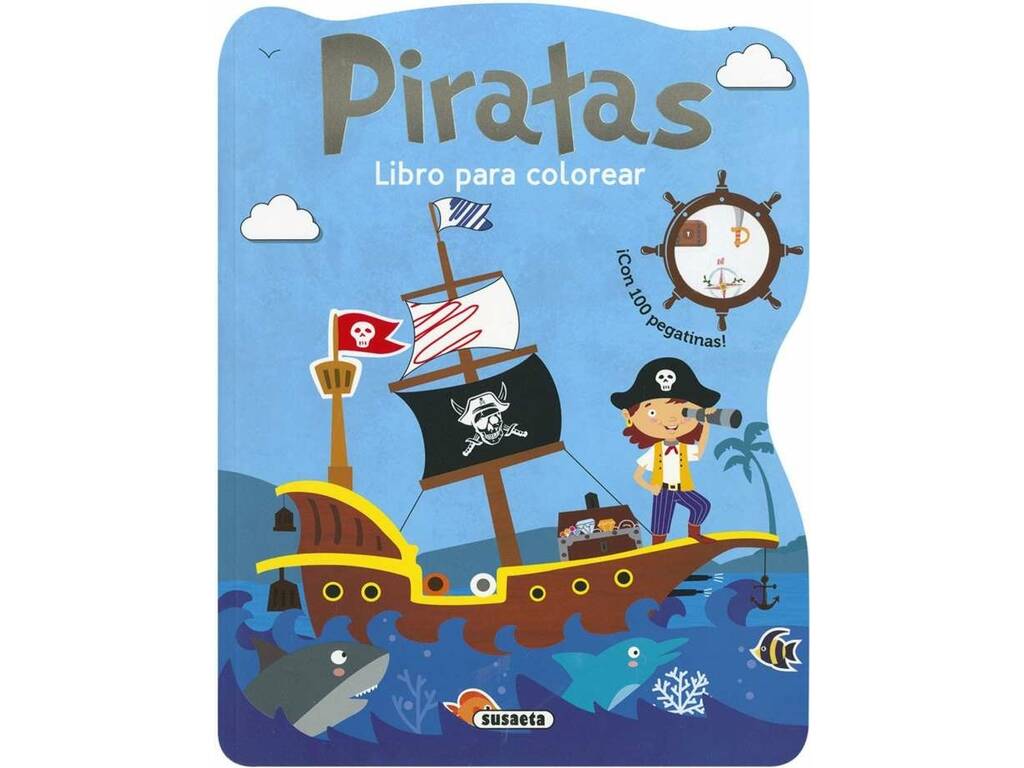 Láminas y Pegatinas Piratas Libro para Colorear Susaeta S3439003