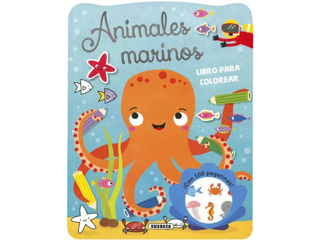 Autocollants et livre d'autocollants Animaux marins à colorier avec des autocollants