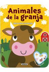 Colores y Pegatinas Animales de la Granja Libro para Colorear Susaeta S3467002