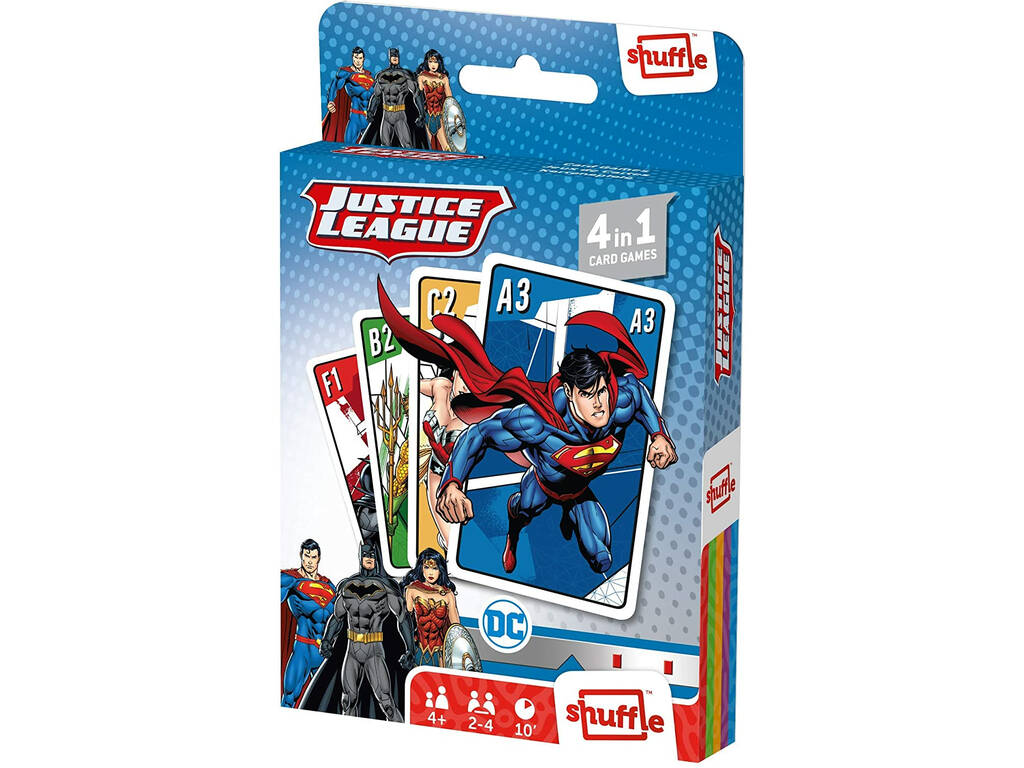 Kinder Karten Shuffle 4 in 1 Justice League Fournier 10025071