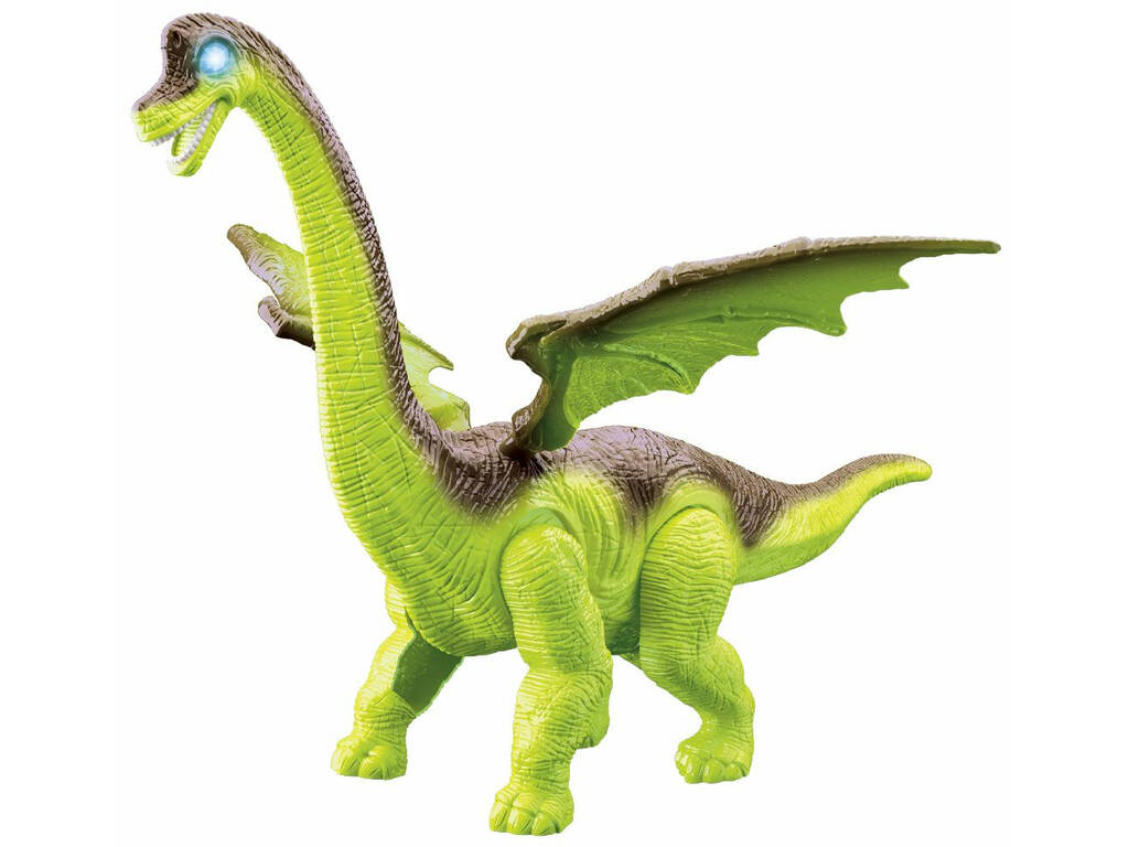 Dinosauro verde Camminatore con luce, suoni e 3 uova