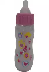 Bouteille magique rose avec du lait