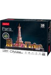 Quebra-Cabeça 3D City Line Led París World Brands L525H