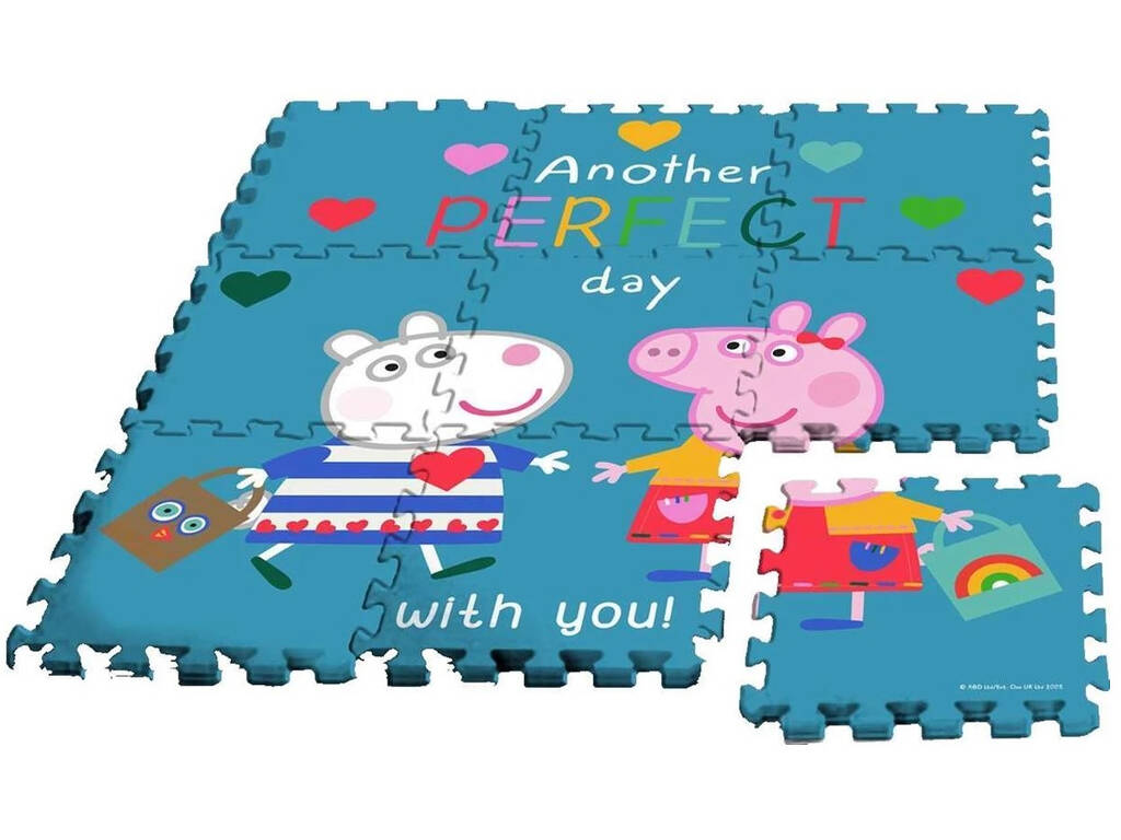 Peppa Pig Tapete Puzzle Eva 9 Peças com Bolsa Kids PP17050