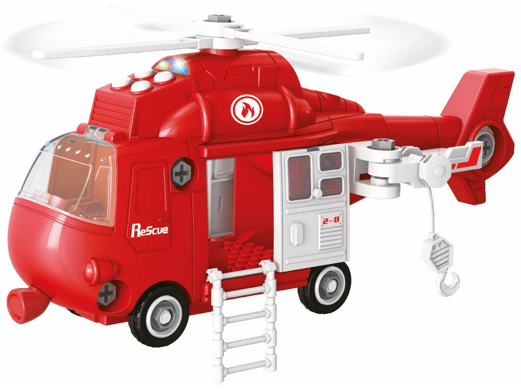 Hélicoptère Transformable de Pompiers Lumières et Sons