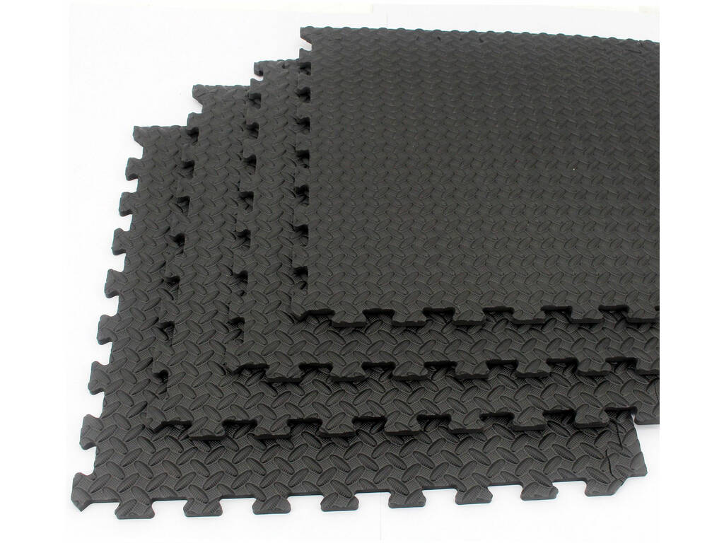 4-teileges Garagenboden-Set 620x620x10 mm. Farbe Schwarz Härte 35°
