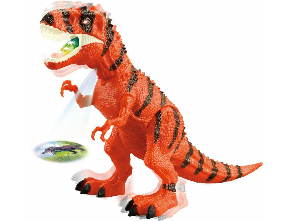 Tiranosaure Orange qui Marche 45 cm