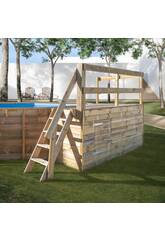 Plateforme de bureau en bois pour piscine hors sol GRE DECK1