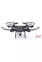Drone radiocommandé noir 2.4G 4 canaux avec Wifi, caméra et chargeur USB