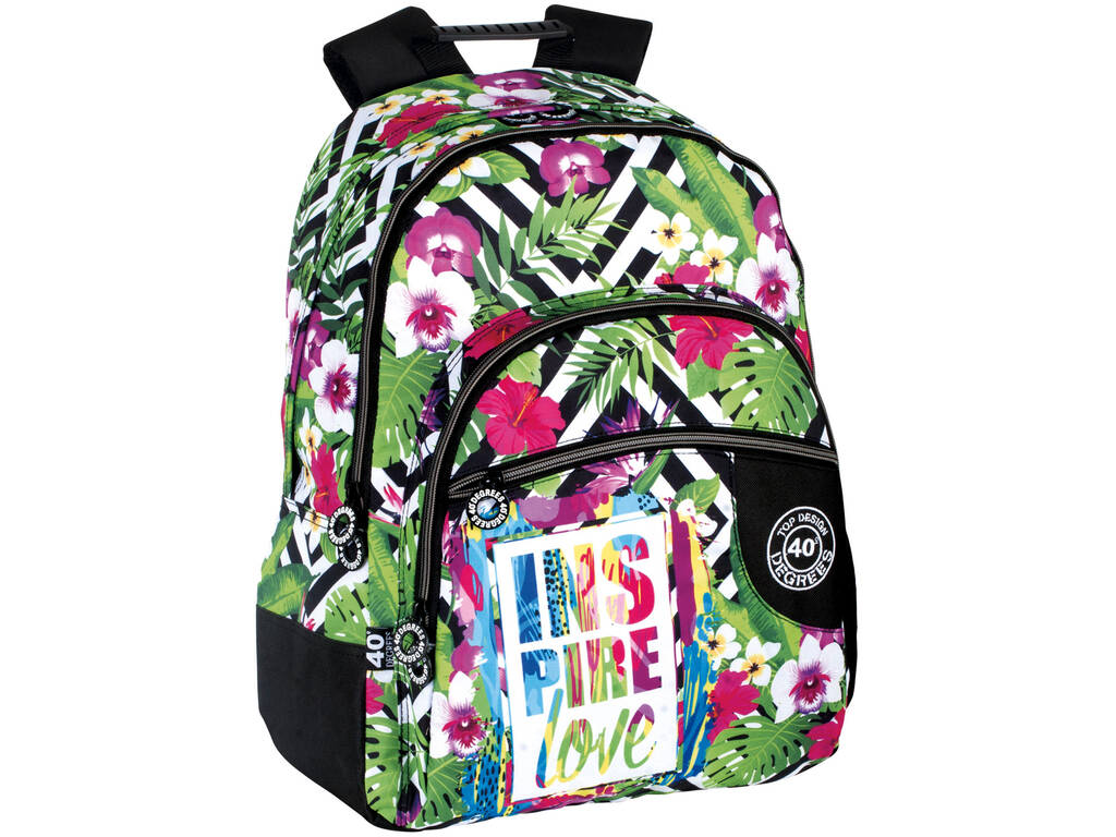 Mochila Doble Junior 40 Degrees Top Desing Flores Perona 56861