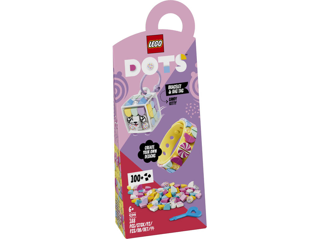Lego Dots Bracciale e Ornamento per Zaino Gattino Goloso 41944