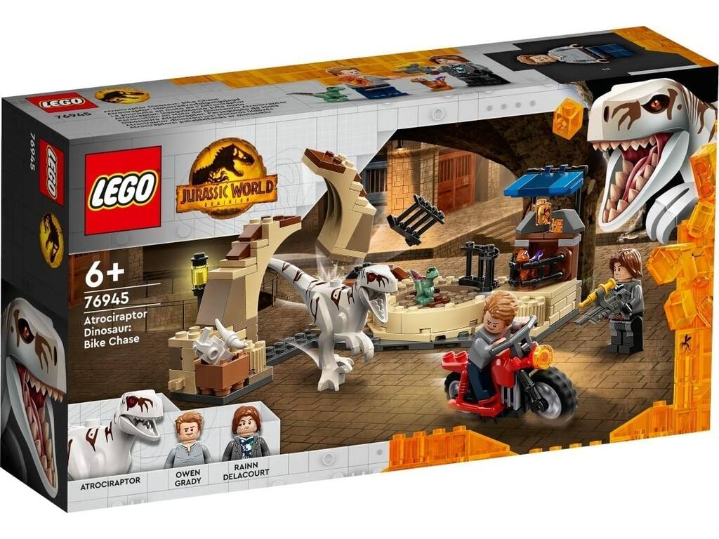 Lego Jurassic World Persecución en Moto del Dinosaurio Atrocirraptor 76945