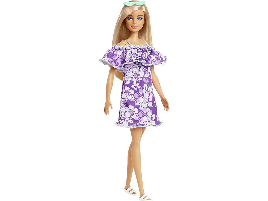 Barbie Loves The Ocean Vestido Floreado Violeta Mattel GRB36