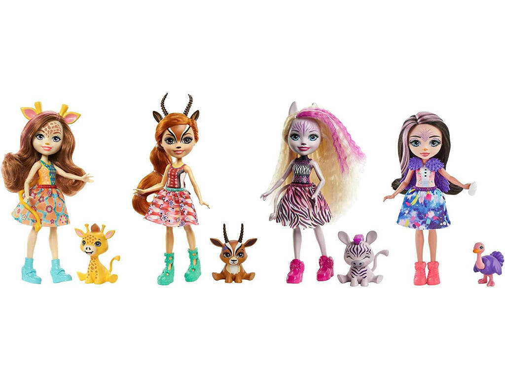 Enchantimals Pack 4 Personaggi Amici di Sunny Savanna Mattel GYNN57
