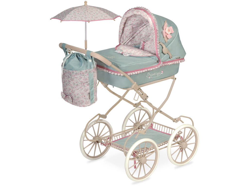 DeCuevas Chariot de poupées pliable avec parasol Provence 81045