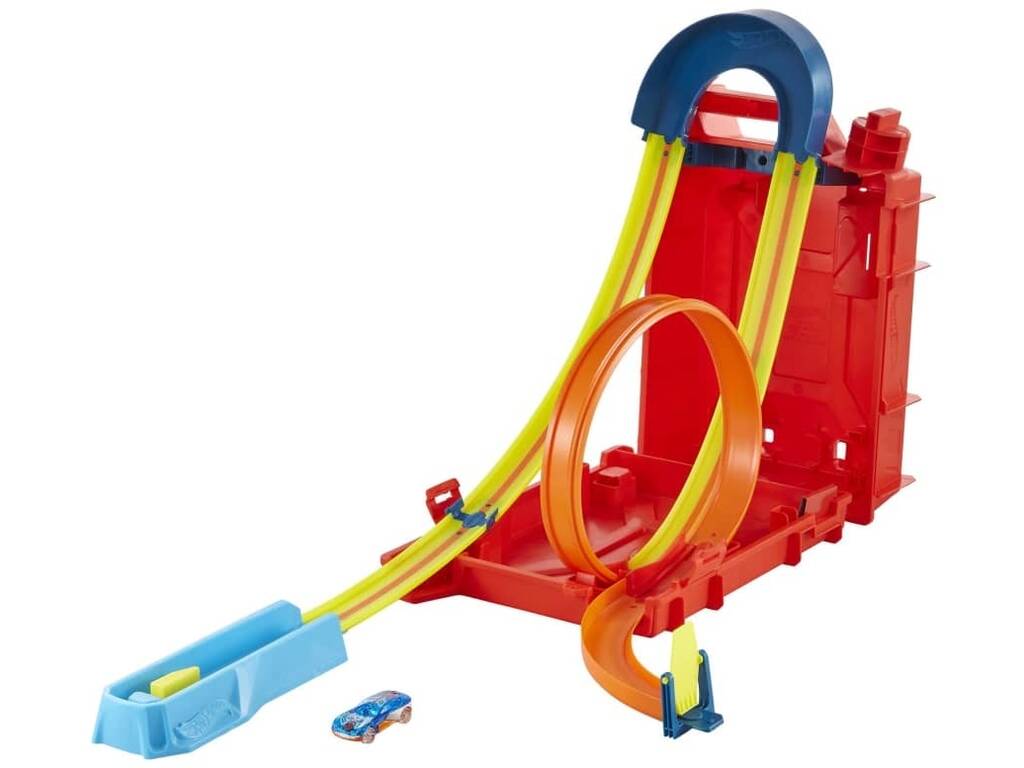 Hot Wheels Track Builder Boite d'Acrobaties en Forme de Bidon Mattel HDX78