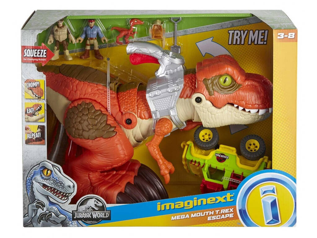 Imaginext Jurassic World Tiranosaurio Megamandíbulas a la Fuga Mattel GPN62