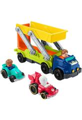 Ensemble cadeau Fisher Price Little People Mattel HBX23 Camion avec rampe d'accès à la voiture