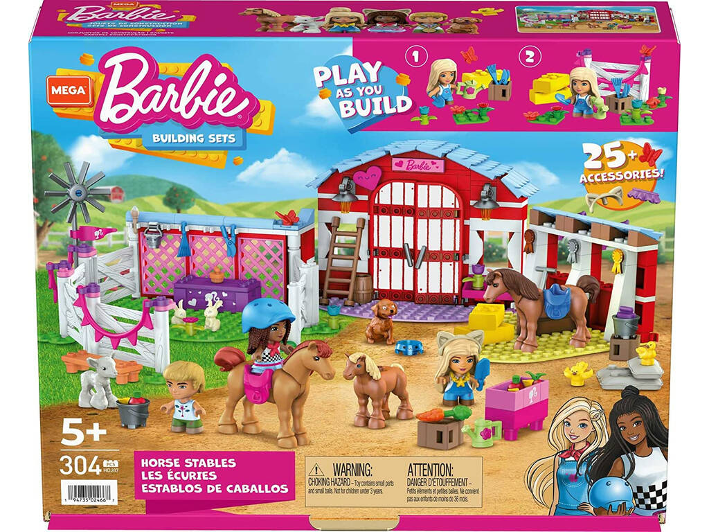 Barbie Mega Construx Estábulos De Cavalos Mattel HDJ87