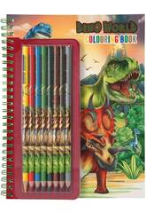 Dino World Libro da colorare con stampe Depesche 11385