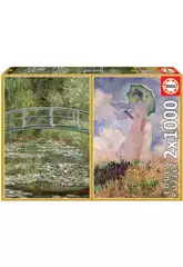 Quebra-cabeça 2x1000 Monet Educa 19270