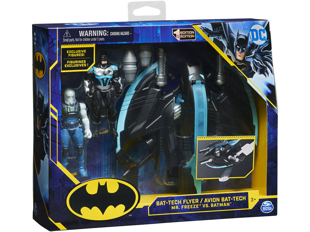 Batman Veículo Batwings com Duas Figuras Batman e Mr. Freezee Spin Master 6063041