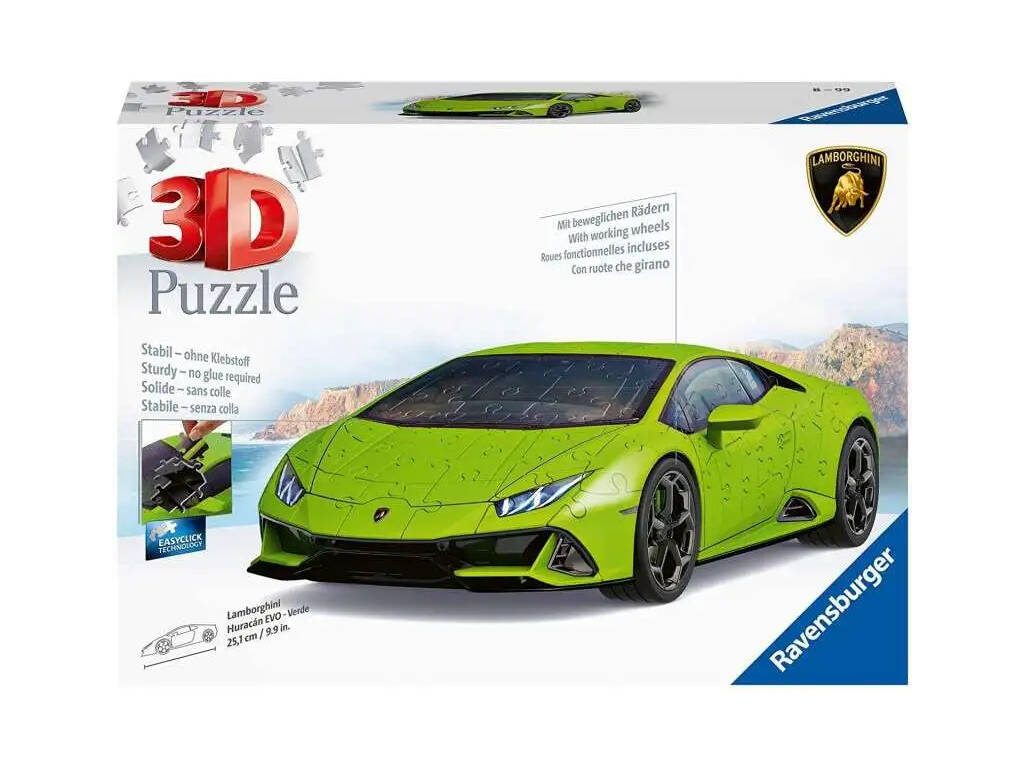 Puzzle 3D Lamborghini Huracán Evo Verde Ravensburguer 11299