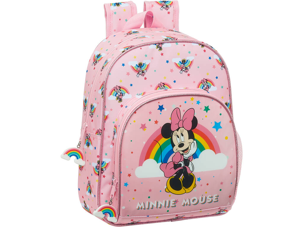 Mochila Infantil Adaptable a Carro Minnie Mouse Rainbow Safta 612112609