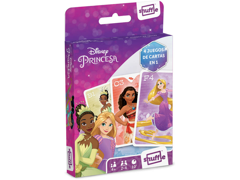 Disney Princesa Baralho Infantil Shuffle 4 em 1 Fournier 10027510