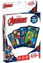 Avengers Mazzo di carte da gioco per bambini 4 in 1 Fournier 10028043