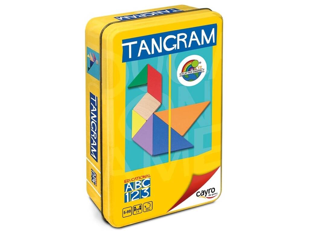 Tangram Legno Colorato Scatola di Metallo Cayro 124