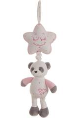 Caixa Musical Estrela Baby Panda Rosa 35 cm. Criações Llopis 25616