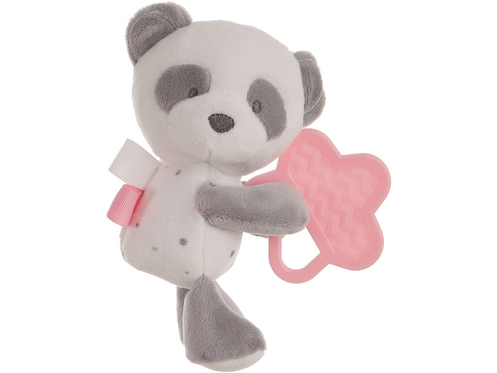 Peluche Baby Panda Rosa Con Mordedor 15 cm. Creaciones Llopis 25630