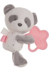 Peluche Baby Panda Rosa con massaggia gengive 15 cm. Creaciones Llopis 25630