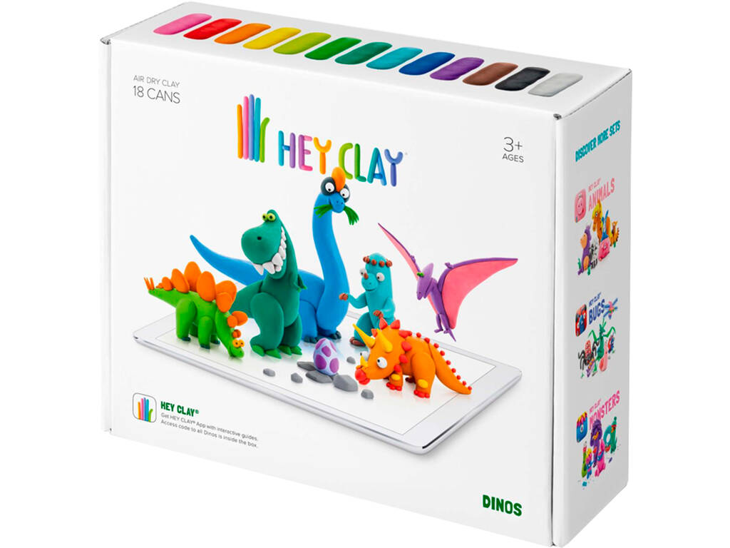 Hey Clay Serie Dinosauri Scatola 18 Vasetti Kids Euroswan HC18005