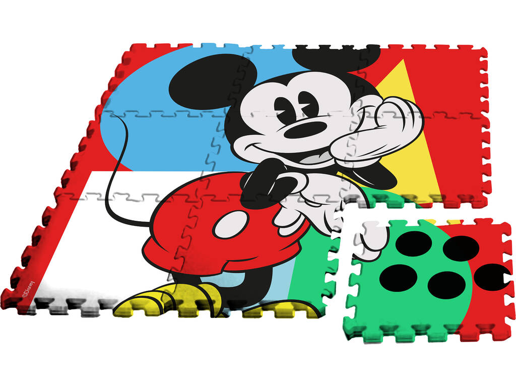 Mickey Mouse Tappeto Puzzle Eva 9 Pezzi con Borsa Kids Euroswan WD22011