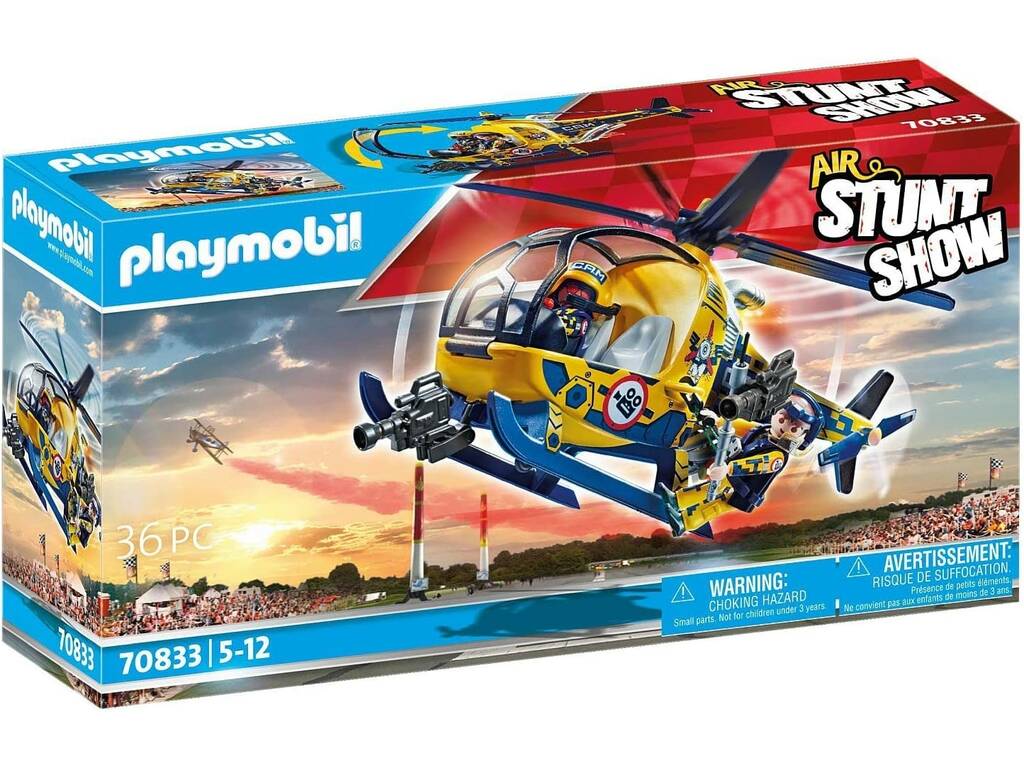 Playmobil Air Stunt Show Movie Filming Helicopter 70833