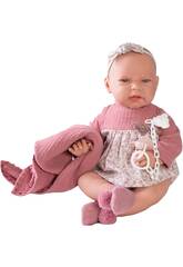 Poupée nouveau-né Lea avec couverture en mousseline 42 cm. Antonio Juan 33232