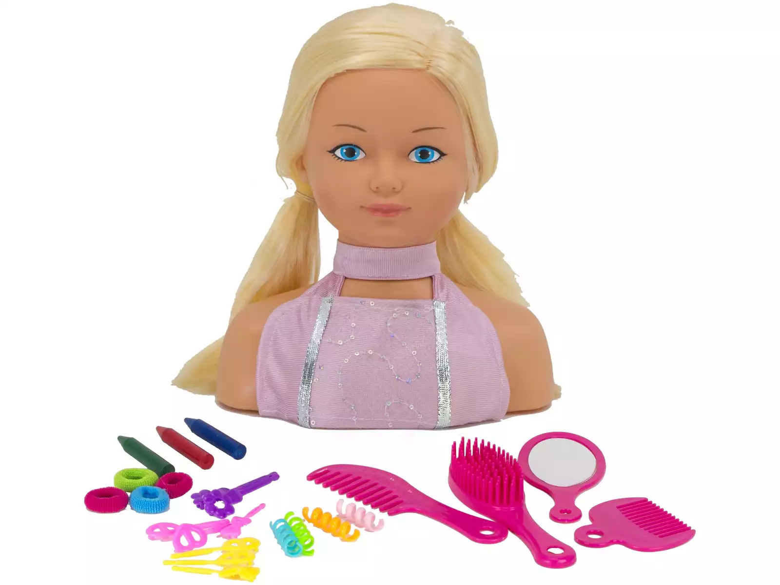 Boneca In Style Busto C Acessórios Cabelo Maquiagem Infantil Cor Loira