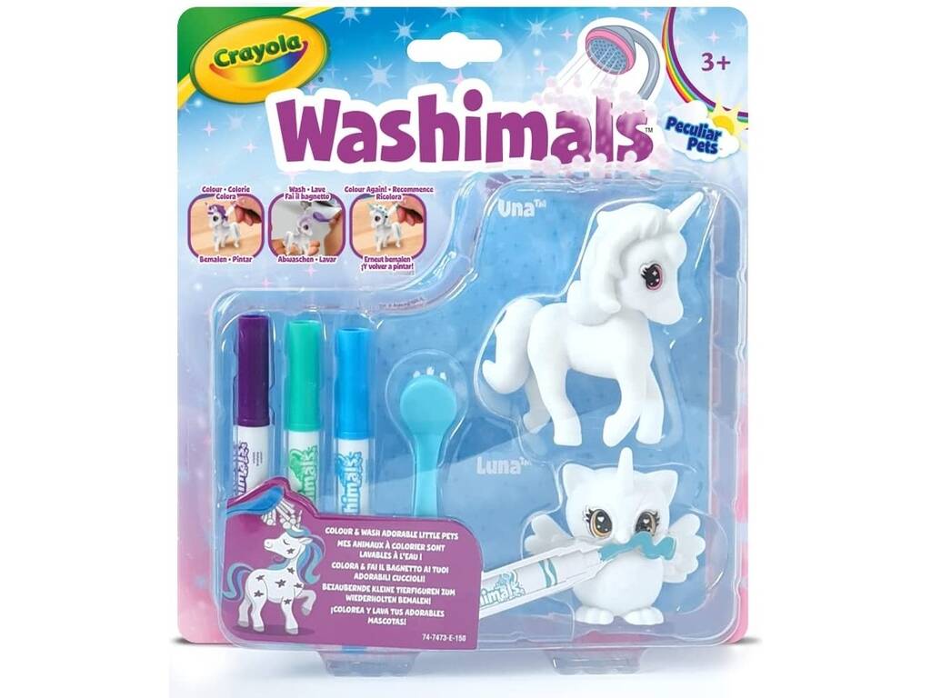 Washimals Animales Fantásticos Mini Set Unicornio y Búho Crayola 74-7473