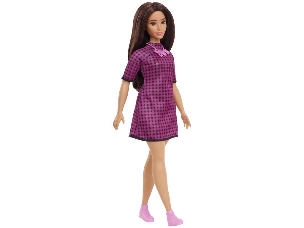 Barbie Fashionista Vestido Rosa a Cuadros Mattel HBV20