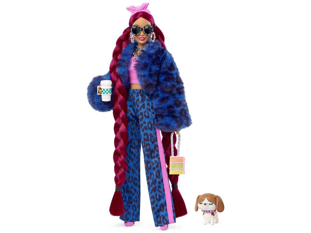 Barbie Extra Chándal Leopardo Azul Mattel HHN09