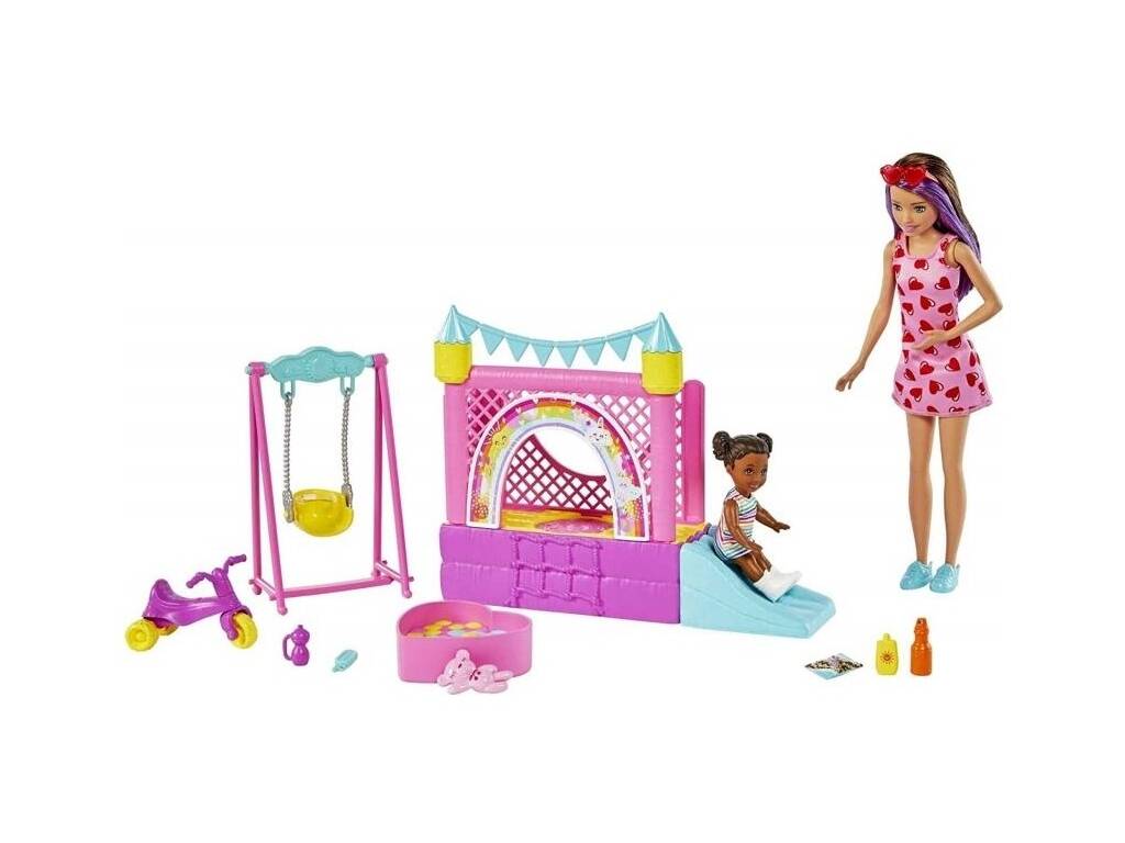 Barbie Skipper Babysitter mit aufblasbarem Schloss Mattel HHB67
