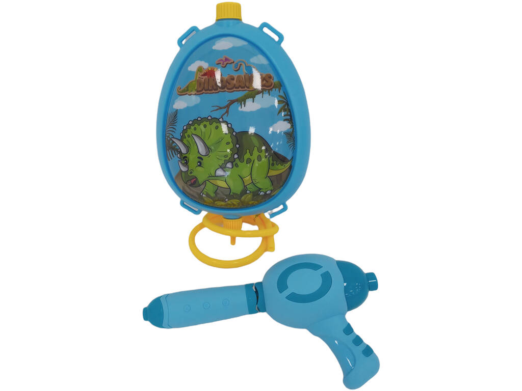 Blue Water Launcher-Rucksack mit grünem Dinosaurier