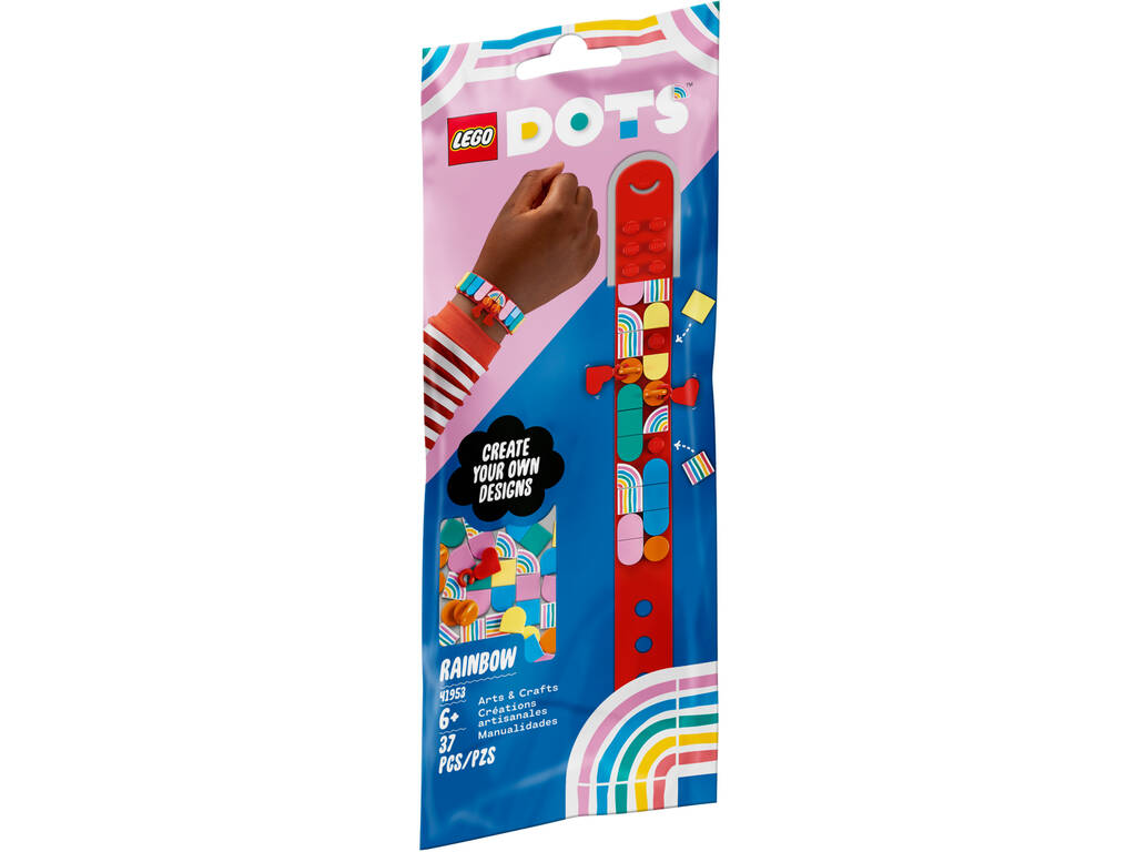 Lego Dots Pulsera con Amuletos Arcoíris 41953