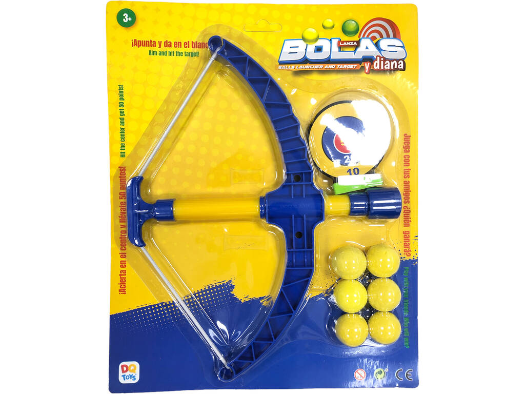 Ballwerferbogen mit 6 Bällen und blauer Zielscheibe
