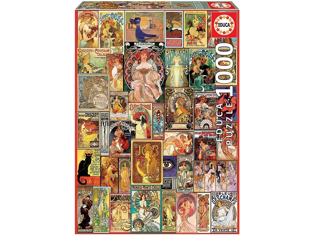 Quebra-cabeça 1000 Collage Art Nouveau Educa 19258