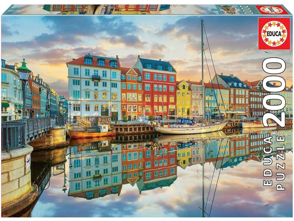 Puzzle 2000 Hafen von Kopenhage Educa 19278