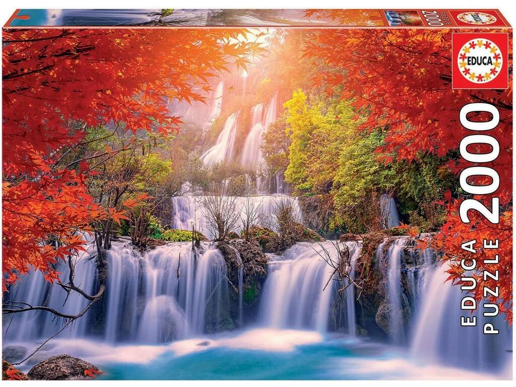 Puzzle 2000 Wasserfall in Thailand Educa 19280
